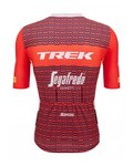 SANTINI Cyklistický dres s krátkým rukávem - TREK SEGAFREDO 2023 FAN LINE - červená/bílá