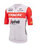 SANTINI Cyklistický dres s krátkým rukávem - TREK SEGAFREDO 2023 FAN LINE - červená/bílá
