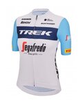 SANTINI Cyklistický dres s krátkým rukávem - TREK SEGAFREDO 2023 LADY FAN LINE - světle modrá/bílá