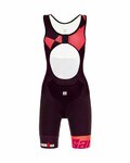 SANTINI Cyklistický overal - X IRONMAN LADY CUPIO - růžová/bordó
