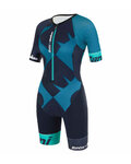 SANTINI Cyklistický overal - X IRONMAN CUPIO LADY - modrá
