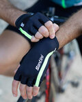SANTINI Cyklistické rukavice krátkoprsté - X IRONMAN VIS - černá/zelená
