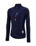 SANTINI Cyklistický dres s dlouhým rukávem zimní - UCI RAINBOW PURE WNT - modrá