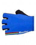SANTINI Cyklistické rukavice krátkoprsté - UCI RAINBOW - duhová/modrá