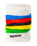 SANTINI Cyklistický nákrčník - UCI RAINBOW - bílá/duhová