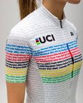 SANTINI Cyklistický dres s krátkým rukávem - UCI WORLD 100 LADY - bílá/duhová