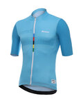 SANTINI Cyklistický dres s krátkým rukávem - SKULL  - tyrkysová