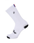 SANTINI Cyklistické ponožky klasické - UCI RAINBOW - bílá