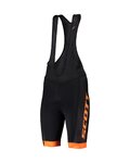 SCOTT Cyklistické kalhoty krátké s laclem - RC TEAM - černá/oranžová