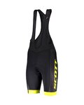 SCOTT Cyklistické kalhoty krátké s laclem - RC TEAM - černá/žlutá