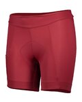 SCOTT Cyklistické kalhoty krátké bez laclu - ENDURANCE 20 LADY - bordó
