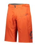 SCOTT Cyklistické kalhoty krátké bez laclu - TRAIL VERTIC - oranžová