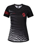SCOTT Cyklistický dres s krátkým rukávem - TRAIL VERTIC LADY - černá/růžová