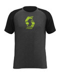 SCOTT Cyklistické triko s krátkým rukávem - 10 ICON RAGLAN - černá/šedá