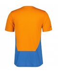 SCOTT Cyklistický dres s krátkým rukávem - TRAIL FLOW DRI SS - modrá/oranžová