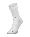 SCOTT Cyklistické ponožky klasické - PERFOMANCE NO SHORTCUTS CREW - bílá/černá