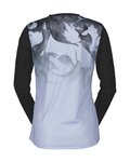 SCOTT Cyklistický dres s dlouhým rukávem letní - TRAIL VERTIC LS LADY - černá/světle modrá
