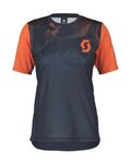 SCOTT Cyklistický dres s krátkým rukávem - TRAIL VERTIC SS LADY - modrá/oranžová
