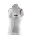 SIX2 Cyklistický dres bez rukávů - BIKE2 CHROMO - bílá