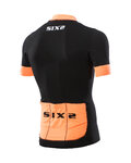 SIX2 Cyklistický dres s krátkým rukávem - BIKE3 STRIPES - černá/oranžová