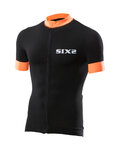 SIX2 Cyklistický dres s krátkým rukávem - BIKE3 STRIPES - černá/oranžová