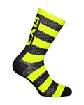 SIX2 Cyklistické ponožky klasické - LUXURY MERINO - černá/žlutá