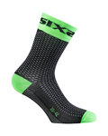 SIX2 Cyklistické ponožky klasické - SHORT S - černá/zelená