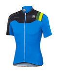 SPORTFUL Cyklistický dres s krátkým rukávem - BODYFIT PRO TEAM - černá/modrá