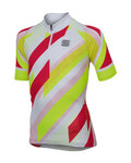 SPORTFUL Cyklistický dres s krátkým rukávem - VOLT KIDS - červená/bílá/žlutá