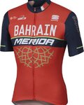 SPORTFUL Cyklistický dres s krátkým rukávem - BAHRAIN MERIDA 2017 - červená/černá