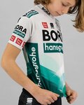 SPORTFUL Cyklistický dres s krátkým rukávem - BORA 2021 KIDS BOH - zelená/šedá