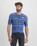 SPORTFUL Cyklistický dres s krátkým rukávem - GLITCH BOMBER - modrá