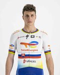 SPORTFUL Cyklistický dres s krátkým rukávem - TOTAL ENERGIES 2022 - bílá/žlutá/modrá/oranžová