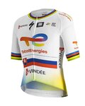 SPORTFUL Cyklistický dres s krátkým rukávem - TOTAL ENERGIES 2022 - bílá/žlutá/modrá/oranžová