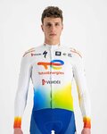SPORTFUL Cyklistický dres s dlouhým rukávem zimní - TOTAL ENERGIES 2022 - oranžová/bílá/modrá/žlutá