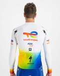 SPORTFUL Cyklistický dres s dlouhým rukávem zimní - TOTAL ENERGIES 2022 - oranžová/bílá/modrá/žlutá