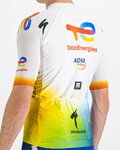 SPORTFUL Cyklistický dres s krátkým rukávem - TOTAL ENERGIES 2022 - bílá/modrá/oranžová/žlutá