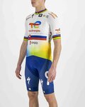 SPORTFUL Cyklistický dres s krátkým rukávem - TOTAL ENERGIES 2022 - žlutá/oranžová/bílá/modrá