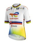 SPORTFUL Cyklistický dres s krátkým rukávem - TOTAL ENERGIES 2022 - žlutá/oranžová/bílá/modrá