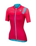 SPORTFUL Cyklistický dres s krátkým rukávem - BODYFIT PRO LADY - růžová/tyrkysová