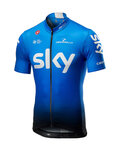 CASTELLI Cyklistický dres s krátkým rukávem - TEAM SKY FAN 2019 - bílá/černá/světle modrá