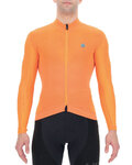 UYN Cyklistický dres s dlouhým rukávem zimní - AIRWING WINTER - černá/oranžová