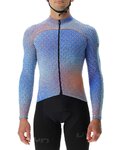 UYN Cyklistický dres s dlouhým rukávem zimní - SPECTRE WINTER - modrá/oranžová/černá