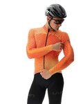 UYN Cyklistický dres s dlouhým rukávem zimní - SPECTRE WINTER - černá/oranžová