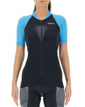 UYN Cyklistický dres s krátkým rukávem - GRANFONDO LADY - modrá/černá