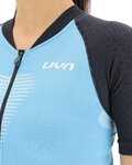 UYN Cyklistický dres s krátkým rukávem - GRANFONDO LADY - antracitová/světle modrá