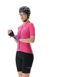 UYN Cyklistický dres s krátkým rukávem - LIGHTSPEED LADY - růžová/černá