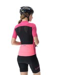 UYN Cyklistický dres s krátkým rukávem - LIGHTSPEED LADY - růžová/černá