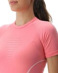 UYN Cyklistické triko s krátkým rukávem - EVOLUTYON UW LADY - bílá/růžová