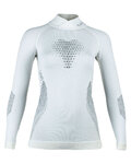 UYN Cyklistické triko s dlouhým rukávem - FUSYON MERINO LADY - šedá/bílá